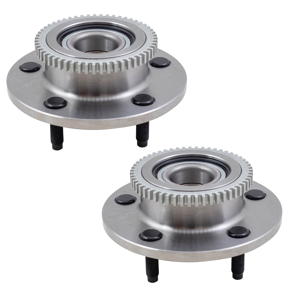 Brock Replacement Pair Front Hubs & Bearings Compatible with 2000-2001 1500 Pickup Truck 2WD