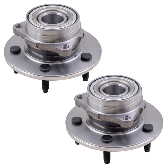 Brock Replacement Set Front Hubs & Bearings Compatible with 2000 2001 1500 Pickup w/ 4-Wheel Drive 2-Wheel ABS