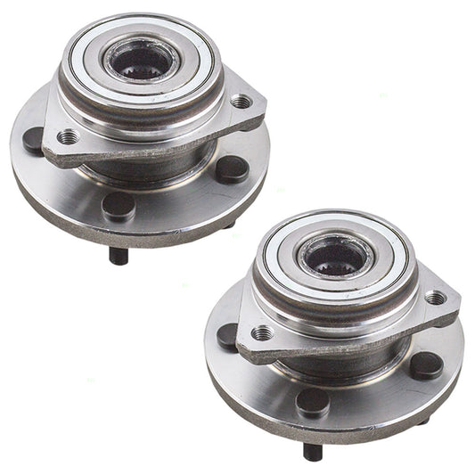Brock Replacement Pair Set Front Wheel Hubs and Bearings Compatible with 1999-2004 Grand Cherokee 52098679