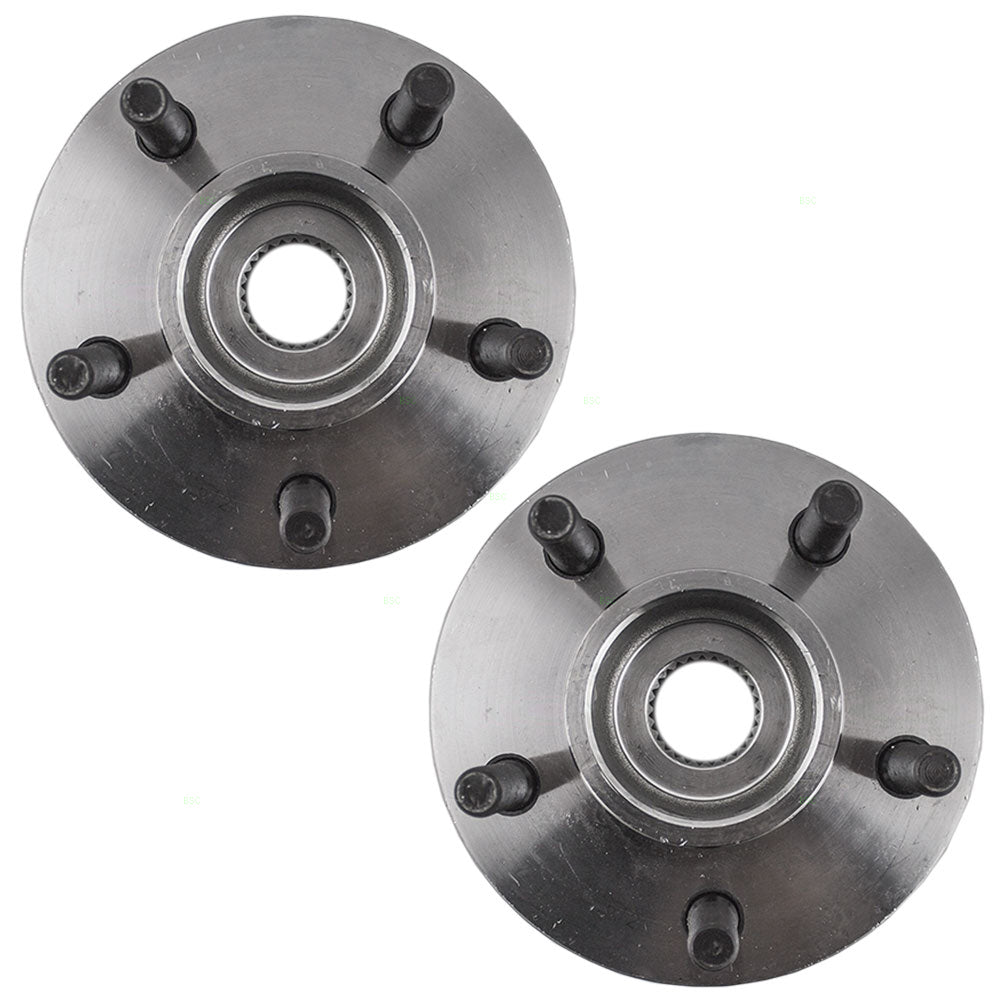 Brock Replacement Pair Set Front Wheel Hubs with Bearings Compatible with 1999-2006 Wrangler 2000-2001 Cherokee 5016458AA