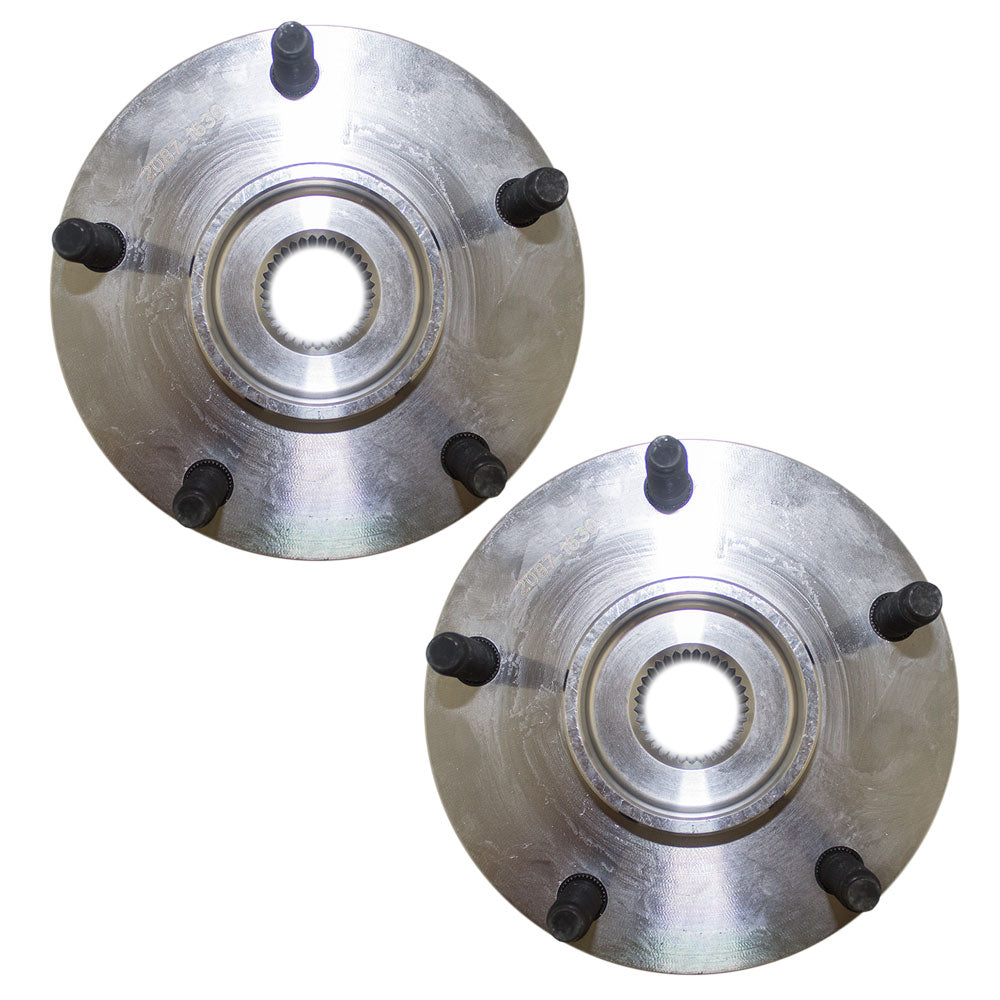 Brock Replacement Pair Set Front Wheel Hubs with Bearings Compatible with 1994-1996 1500 1997-1999 1500 Pickup Truck 4WD Rear-Wheel ABS 52008220