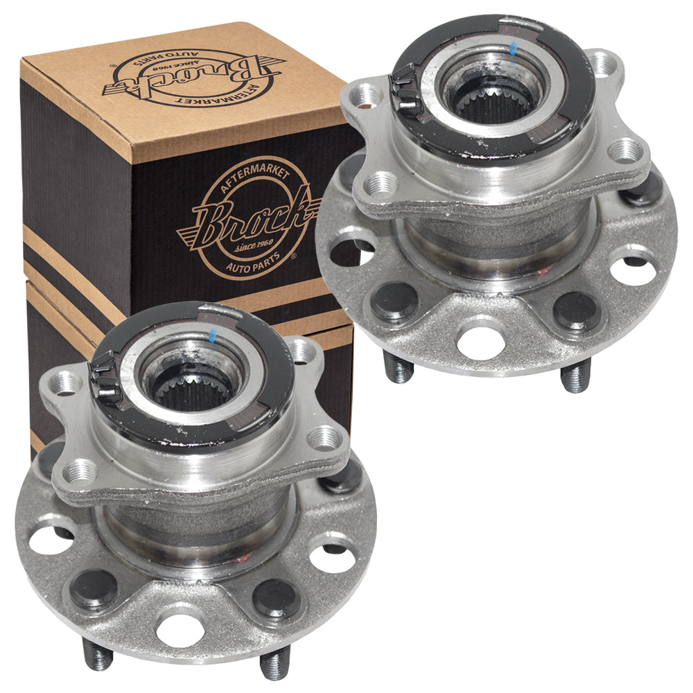 Brock Replacement Pair Set Rear Wheel Hubs with Bearings Compatible with 2007- 2017 Compass Patriot with 4-Wheel Drive 5105770AF HA590230 512333