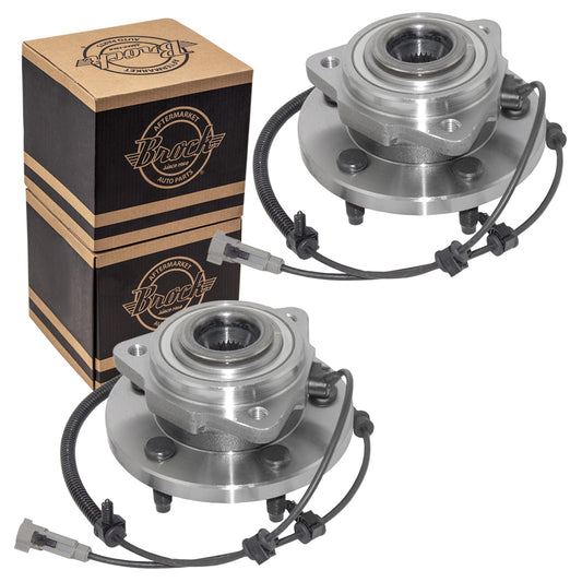 Brock Replacement Pair Set Front Wheel Hubs with Bearings Compatible with 2006-2010 Commander 2005-2010 Grand Cherokee 52089434AE HA590036 513234