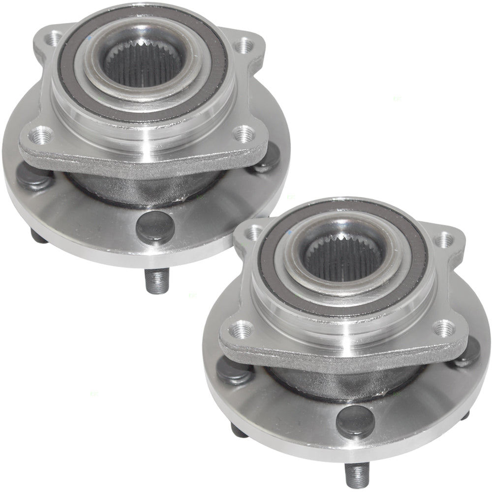 Brock Replacement Pair Set Front Wheel Hubs with Bearings Compatible with 200 Sebring Avenger 5154211AA HA590219