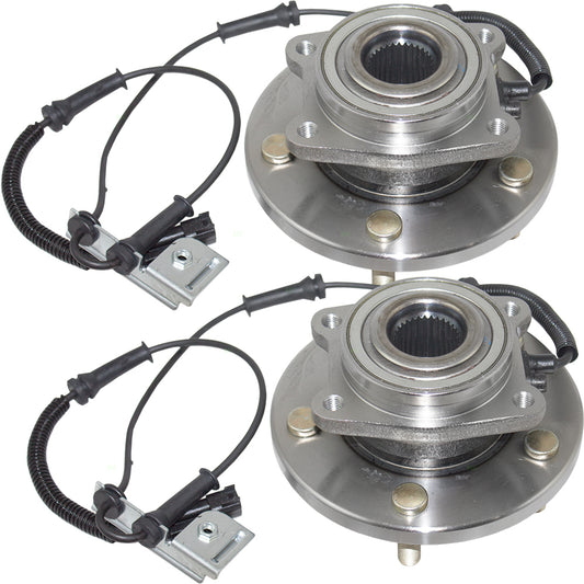 Brock Replacement Pair Set Front Wheel Hubs with Bearings Compatible with 2008-2011 Town & Country Grand Caravan 2009-2012 Routan 5154214AA HA590243 513273