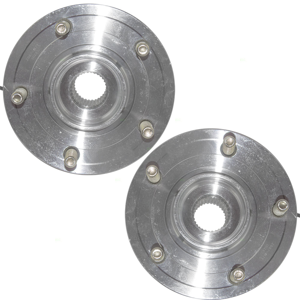 Brock Replacement Pair Set Front Wheel Hubs with Bearings Compatible with 2008-2011 Town & Country Grand Caravan 2009-2012 Routan 5154214AA HA590243 513273