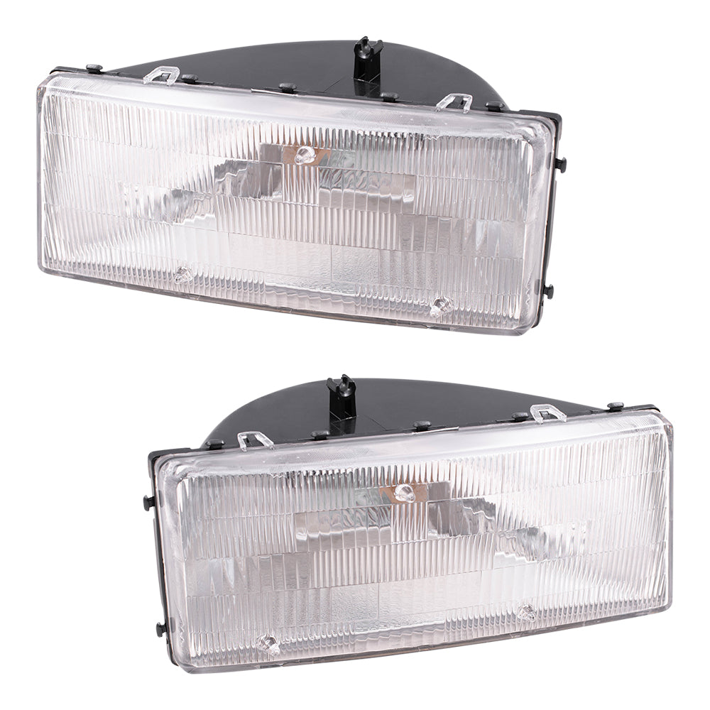 Brock Replacement Driver and Passenger Set Headlights Compatible with LeBaron Spirit Acclaim 4773253 4773252