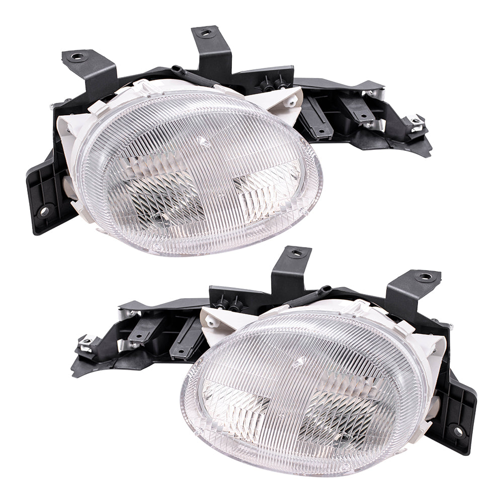 Brock Replacement Set Driver and Passenger Headlights Compatible with 1995-1999 Neon 4761449AB 4761448AB