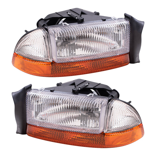 Headlight for 1998-2004 Dakota Built From 8/18/97 1998-2003 Durango 55055111AI Set