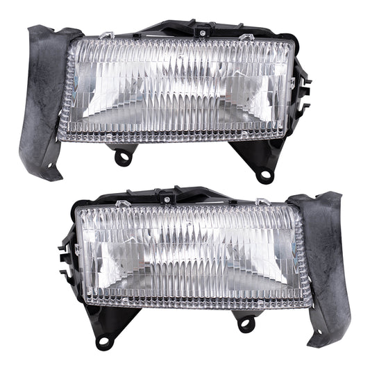 Headlight for 1997-2004 Dakota w/ Bulb 1998-2003 Durango 55055171AE Set