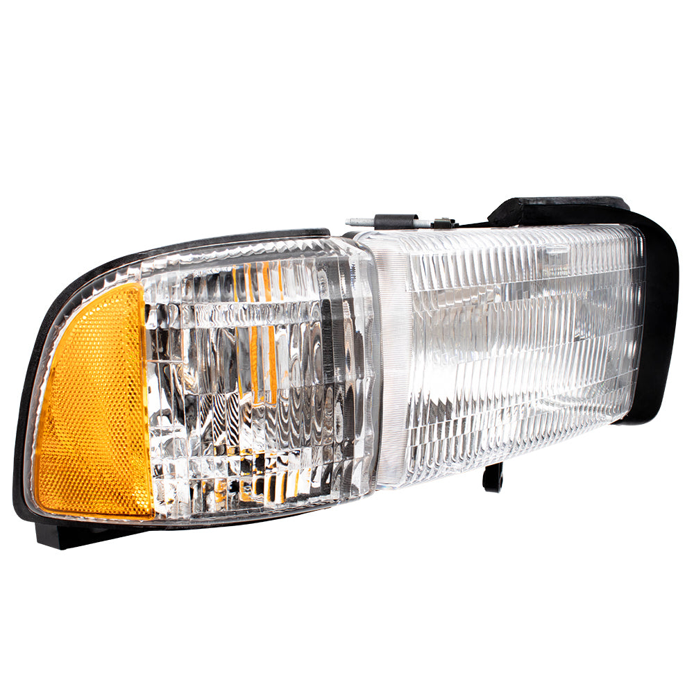 Brock Aftermarket Replacement Passenger Right Halogen Combination Headlight and Corner Light Assembly