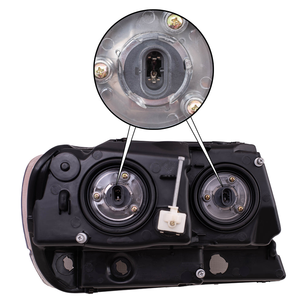 Brock Replacement Driver Halogen Headlight Chrome Bezel Clear Park Lamp Compatible with 1999-2004 Grand Cherokee 55155553AI