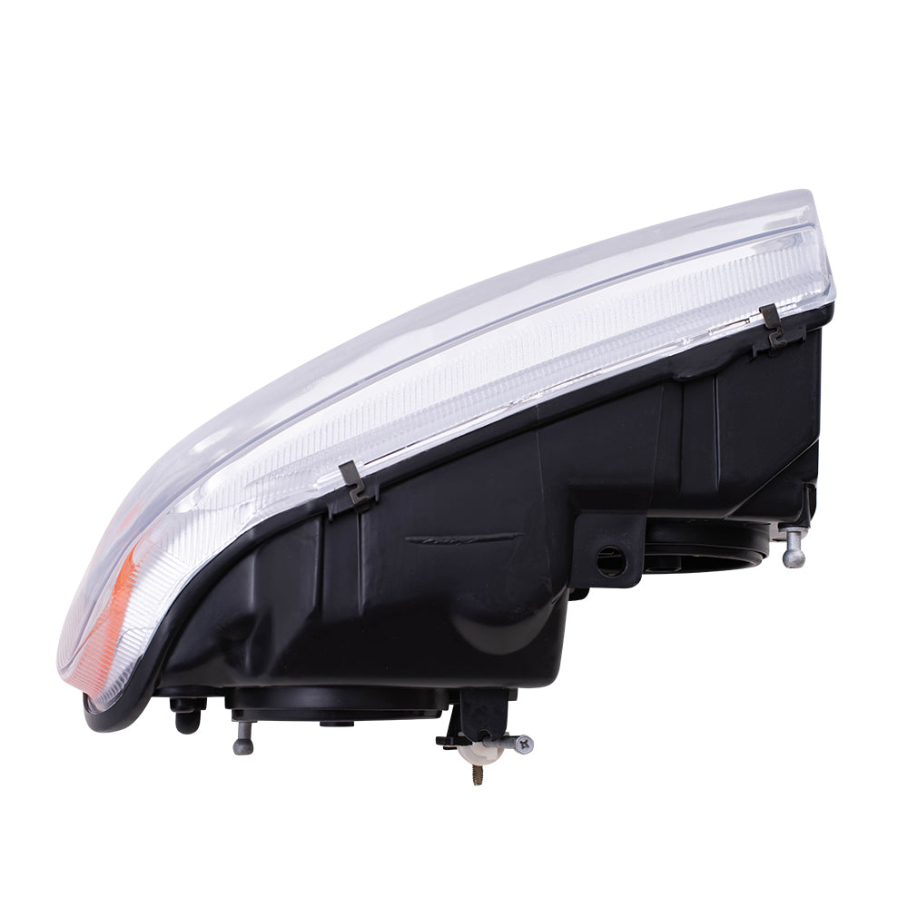 Brock Replacement Driver Halogen Headlight Chrome Bezel Clear Park Lamp Compatible with 1999-2004 Grand Cherokee 55155553AI