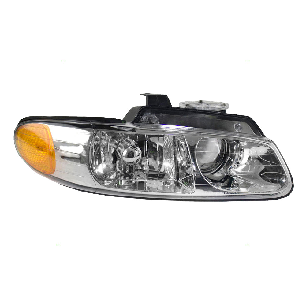 Brock Replacement Passenger Headlight Compatible with 1996-2000 Caravan Town & Country Voyager Van with Quad Lamps 4857150AD