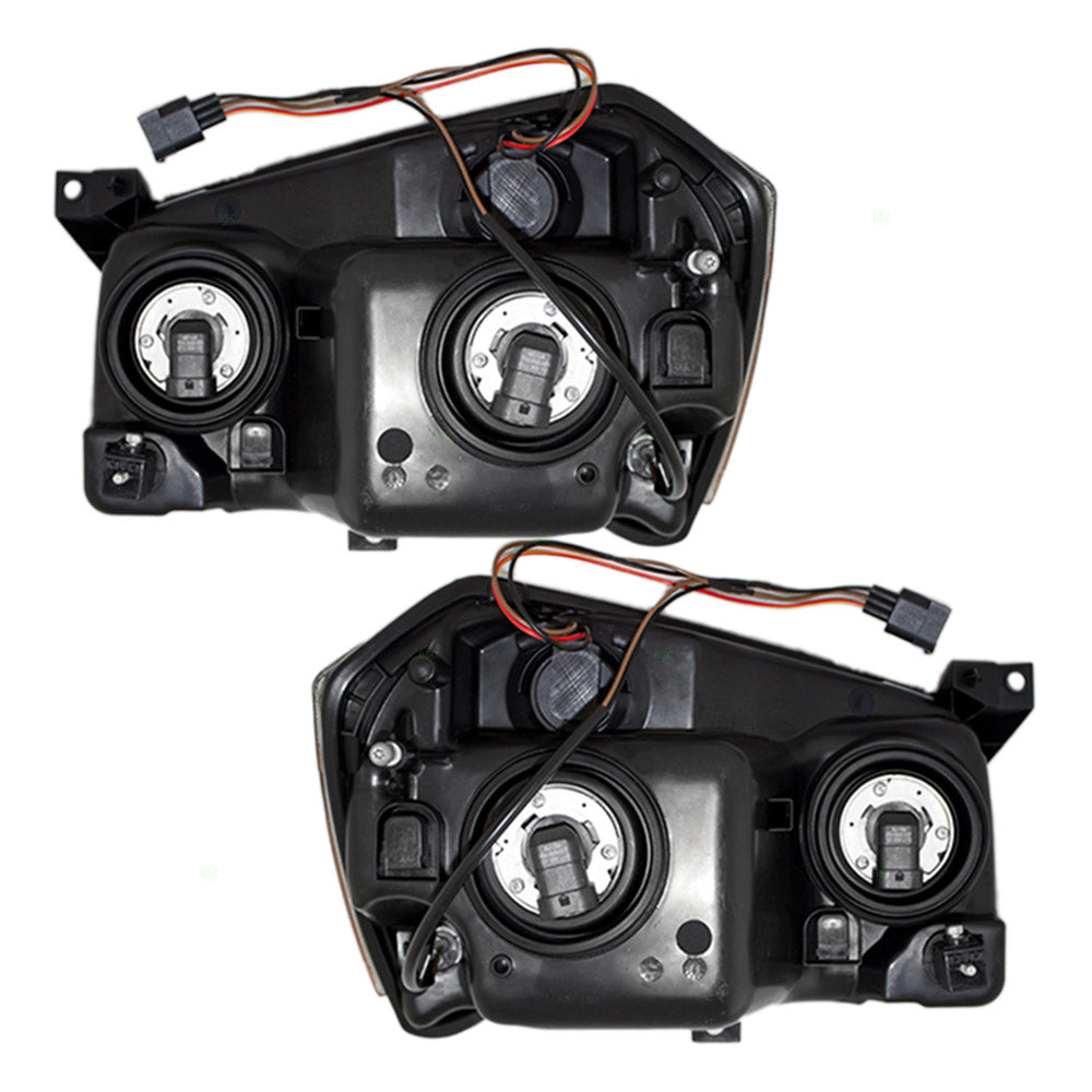 Brock Replacement Set Halogen Combination Headlights with Chrome Bezels Compatible with 2005-2007 Magnum 4806059AG 4806058AG