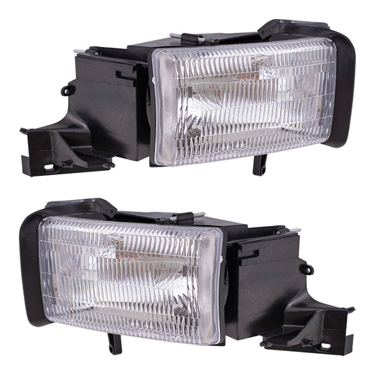 Headlight for 1994-2001 Ram 1500 w/o Corner Light w/o Sport Package 1994-2002 Ram 2500 1994-2002 Ram 3500 1995-1996 Ramcharger 55054781AH Set