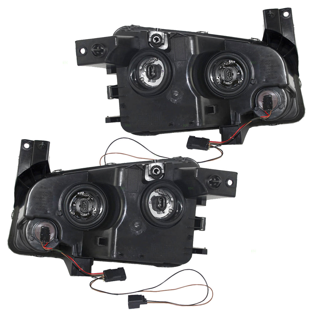 Brock Replacement Set Driver and Passenger Halogen Headlights with Clear Signal Lens Compatible with 2006-2010 Charger 4806165AJ 4806164AJ