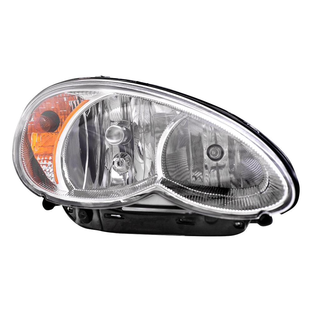 Brock Replacement Set Driver and Passenger Halogen Headlights Compatible with 2006-2010 PT Cruiser 5116043AB 5116042AB