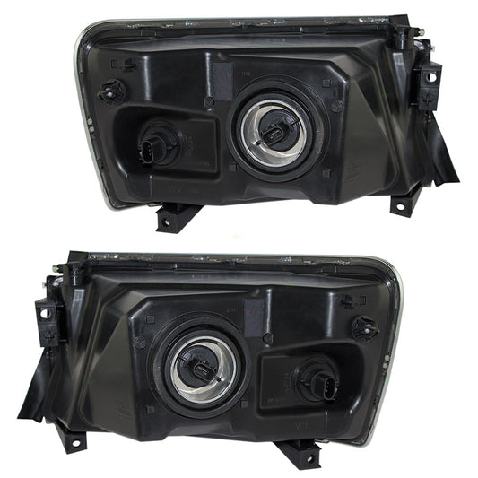 Headlight for 2008-2011 Dakota w/ Black Bezel 1EK59WS2AF Set