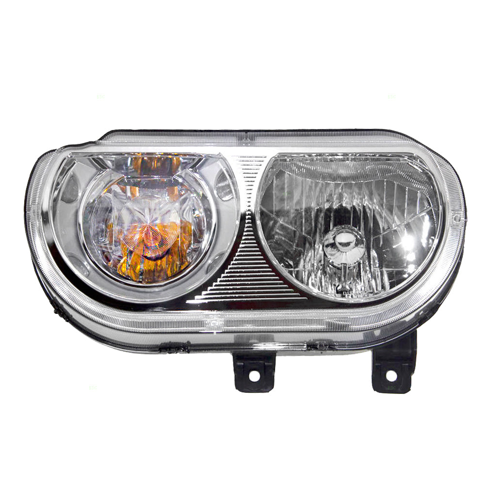 Brock Replacement Driver Halogen Headlight Compatible with 2008-2014 Challenger 5028777AA