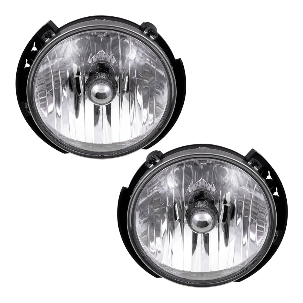 Brock Replacement Set Driver and Passenger Halogen Headlights Compatible with 55078149AD 55078148AD