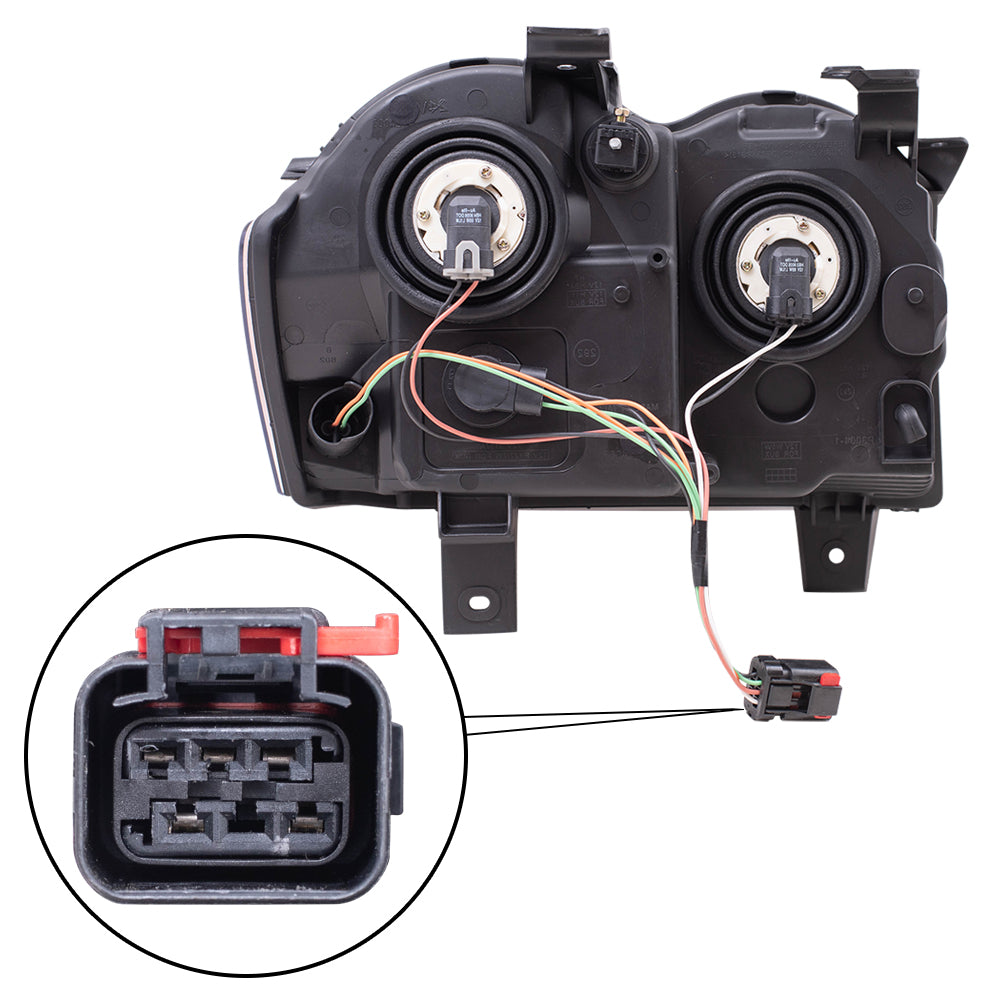 Brock Replacement Driver Halogen Headlight Compatible with 2008-2010 Grand Cherokee 55157483AE