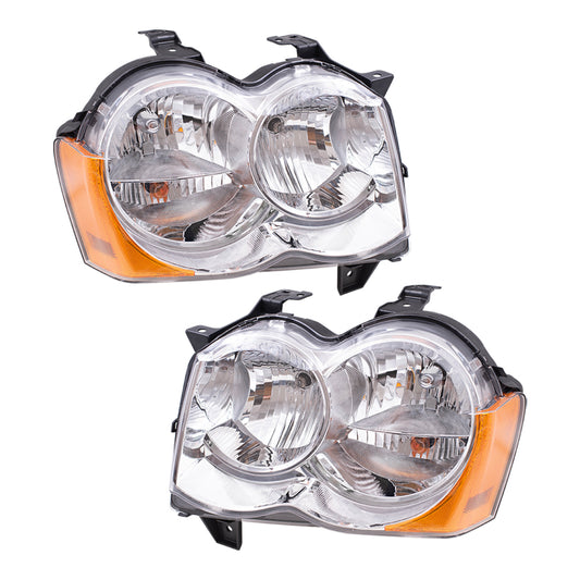 Headlight for 2008-2021 Grand Cherokee for 2022 Grand Cherokee WK 55157483AE Set CH2518131