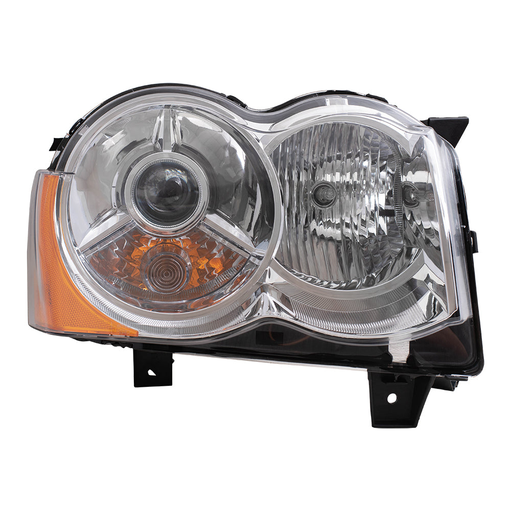 Brock Replacement Passenger HID Headlight Compatible with 2008-2010 Grand Cherokee 55157484AH