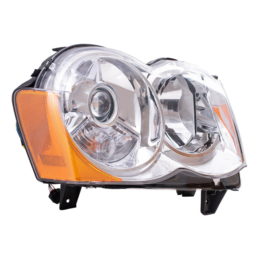 Brock Replacement Passenger HID Headlight Compatible with 2008-2010 Grand Cherokee 55157484AH