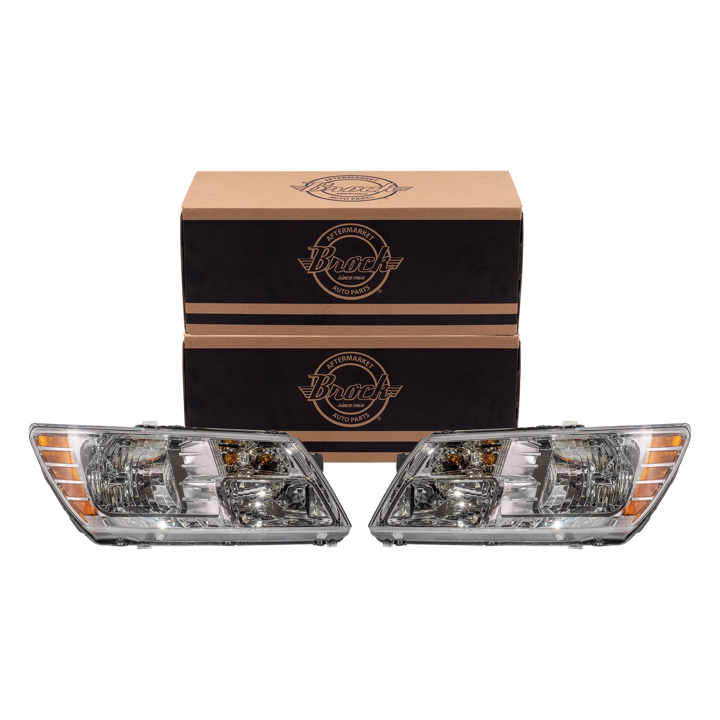 Headlight for 2009-2020 Journey w/ Chrome Trim 5116289AD Set