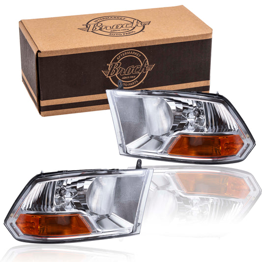Headlight for 2011-2012 1500 w/o Quad HeadLights 2011-2012 2500 2011-2012 3500 2009-2010 Ram 1500 2010-2010 Ram 2500 2010-2010 Ram 3500 55277409AG Set