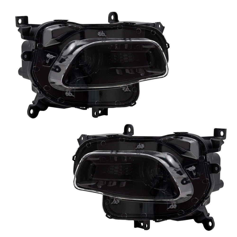 Headlight for 2014-2018 Cherokee w/ Black Trim 68102847AE Set