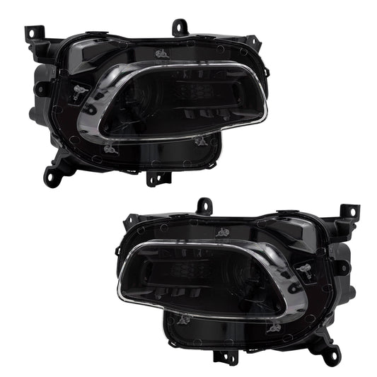 Headlight for 2014-2018 Cherokee w/ Black Trim 68102847AE Set