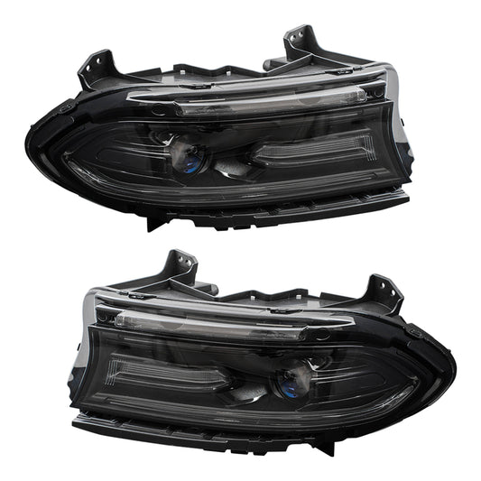 Headlight for 2015-2019 Charger w/o Logo 68214397AE Set