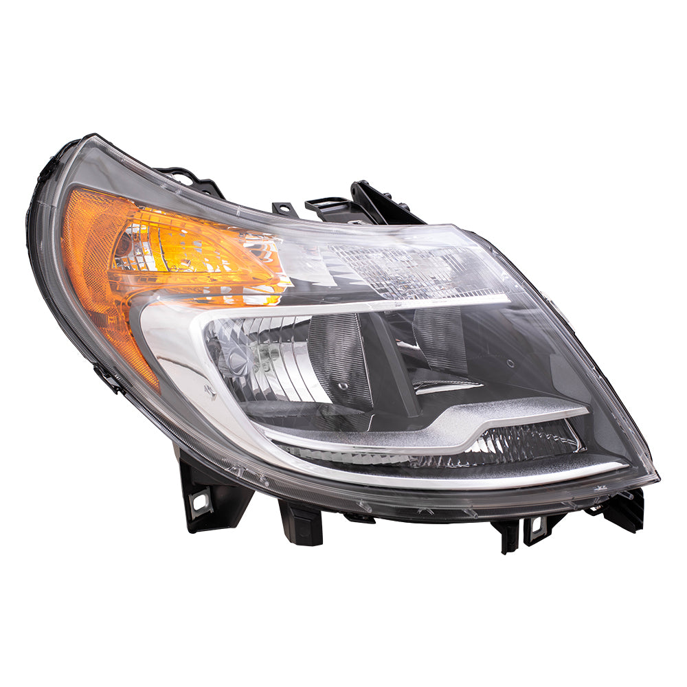 Brock Replacement Passenger Halogen Headlight with Daytime Running Lights Compatible with 2014-2020 Promaster Van