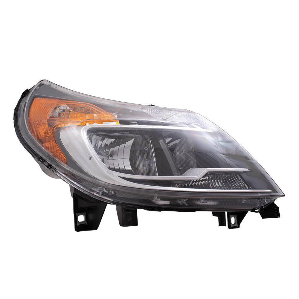 Brock Replacement Passenger Halogen Headlight with Daytime Running Lights Compatible with 2014-2020 Promaster Van