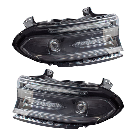 Headlight for 2015-2018 Charger HID w/o HID Kit w/o Logo 68214399AI Set