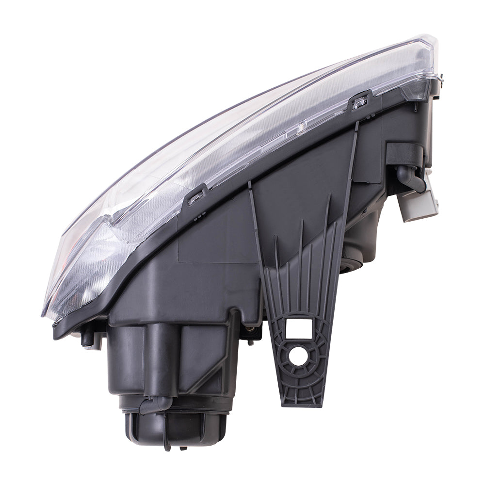 Brock Aftermarket Replacement Driver Left Halogen Combination Headlight Assembly With Black Bezel