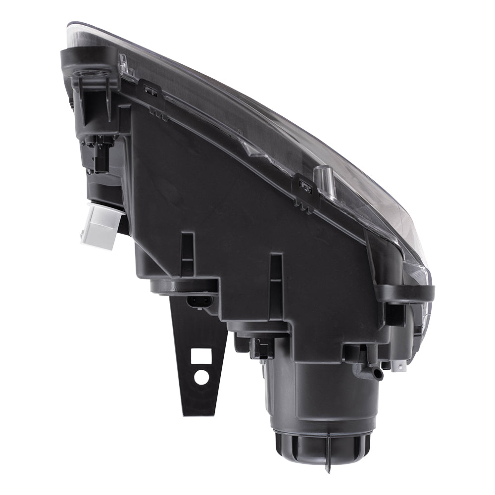 Brock Aftermarket Replacement Driver Left Halogen Combination Headlight Assembly With Black Bezel