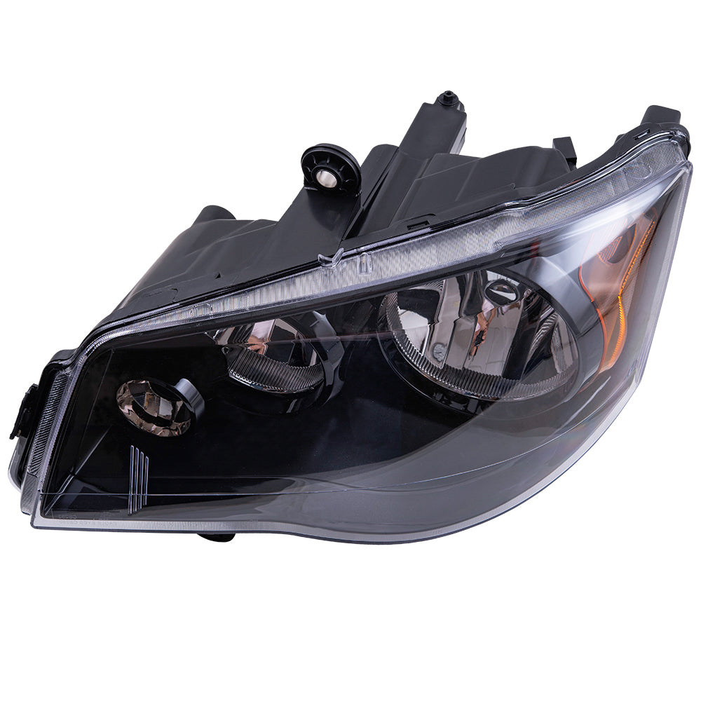 Brock Aftermarket Replacement Driver Left Halogen Combination Headlight Assembly With Black Bezel Compatible With 2014-2020 Dodge Grand Caravan