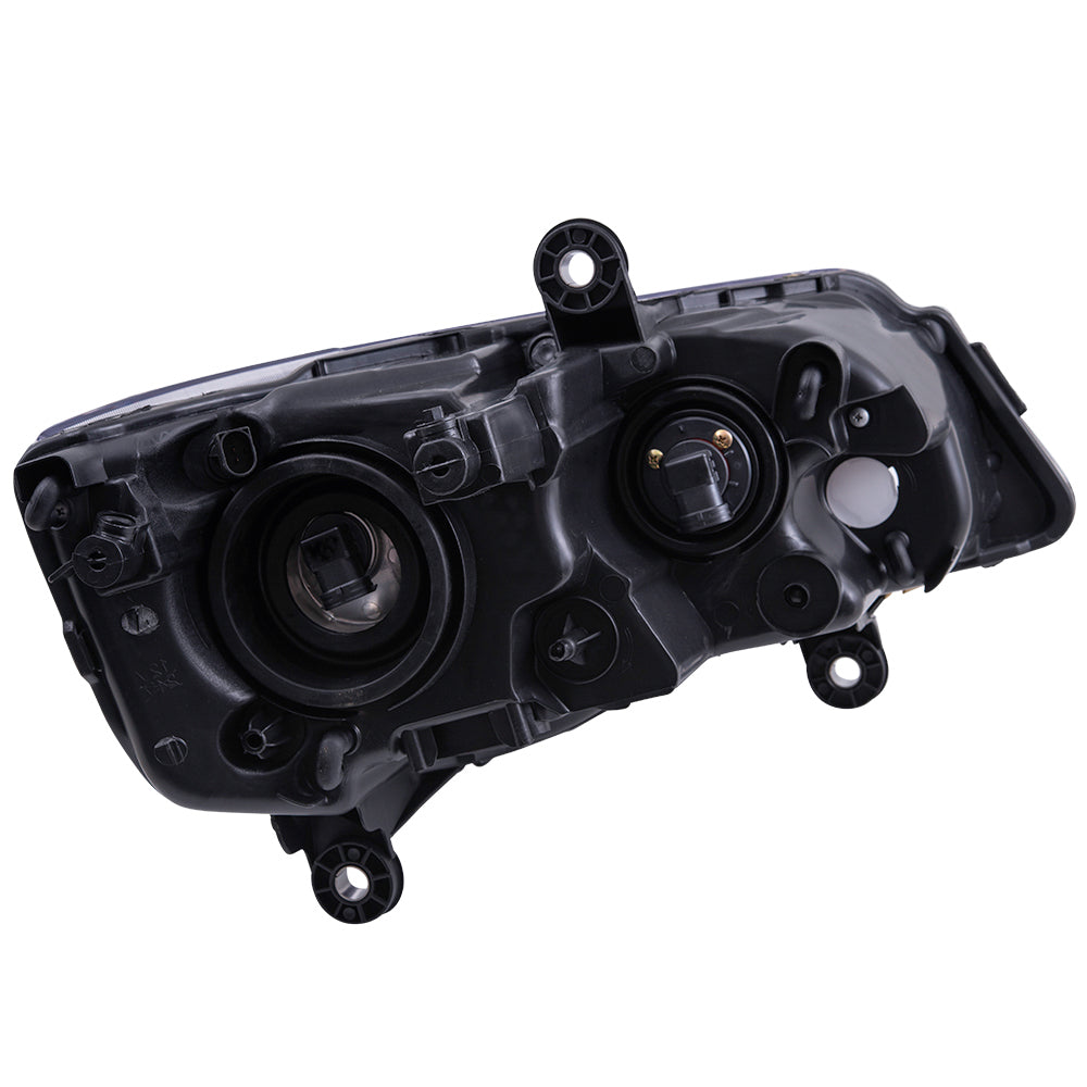 Brock Aftermarket Replacement Driver Left Halogen Combination Headlight Assembly With Black Bezel Compatible With 2014-2020 Dodge Grand Caravan