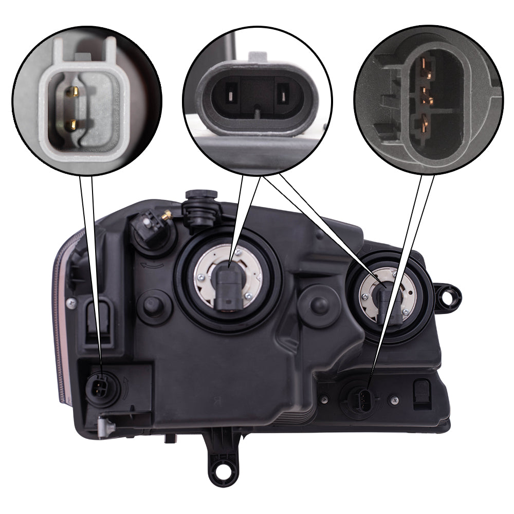 Brock Replacement Driver Halogen Headlight with Chrome Bezel Compatible with 2008-2014 Avenger 5116203AE