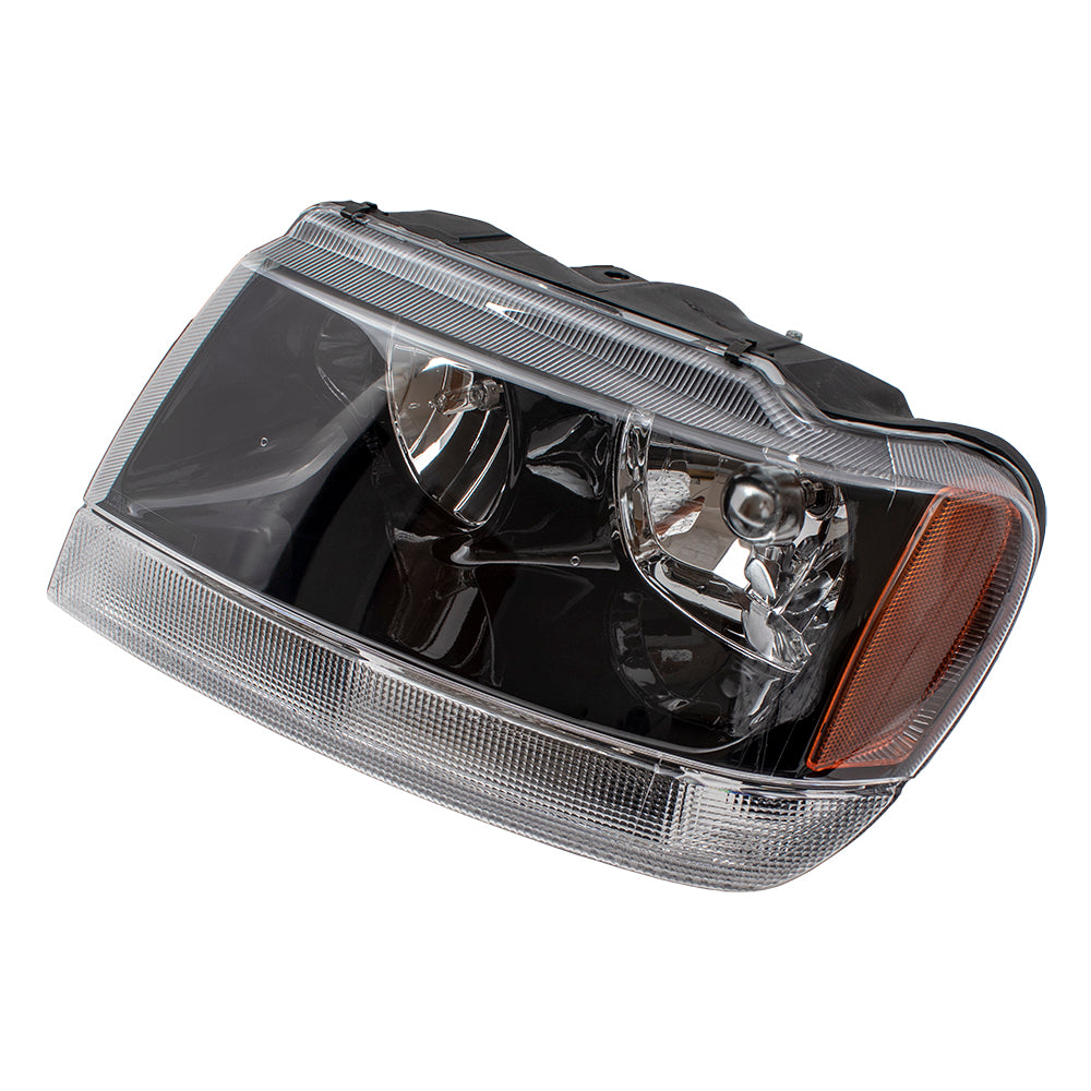 Headlight for 1999-2004 Grand Cherokee Smoked Bezel-Clear Park Light From 1/02 55155129AJ Left CH2502138