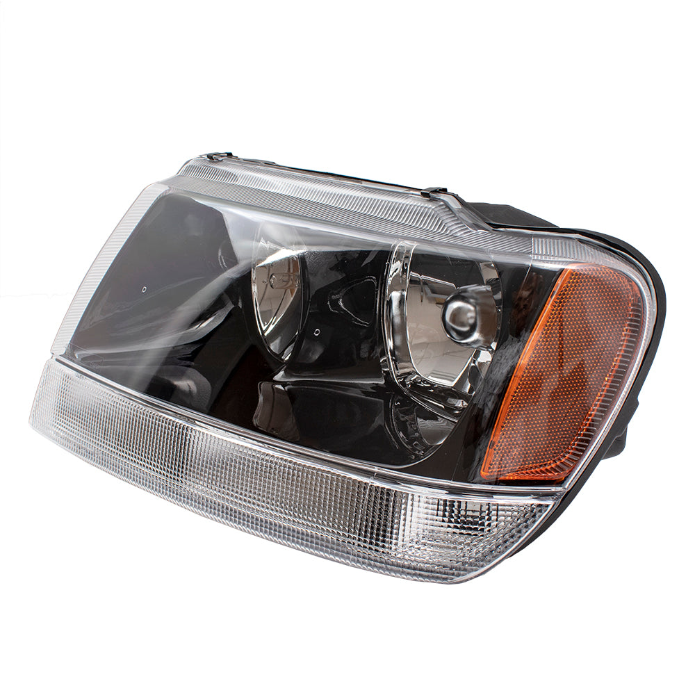 Headlight for 1999-2004 Grand Cherokee Smoked Bezel-Clear Park Light From 1/02 55155129AJ Left CH2502138