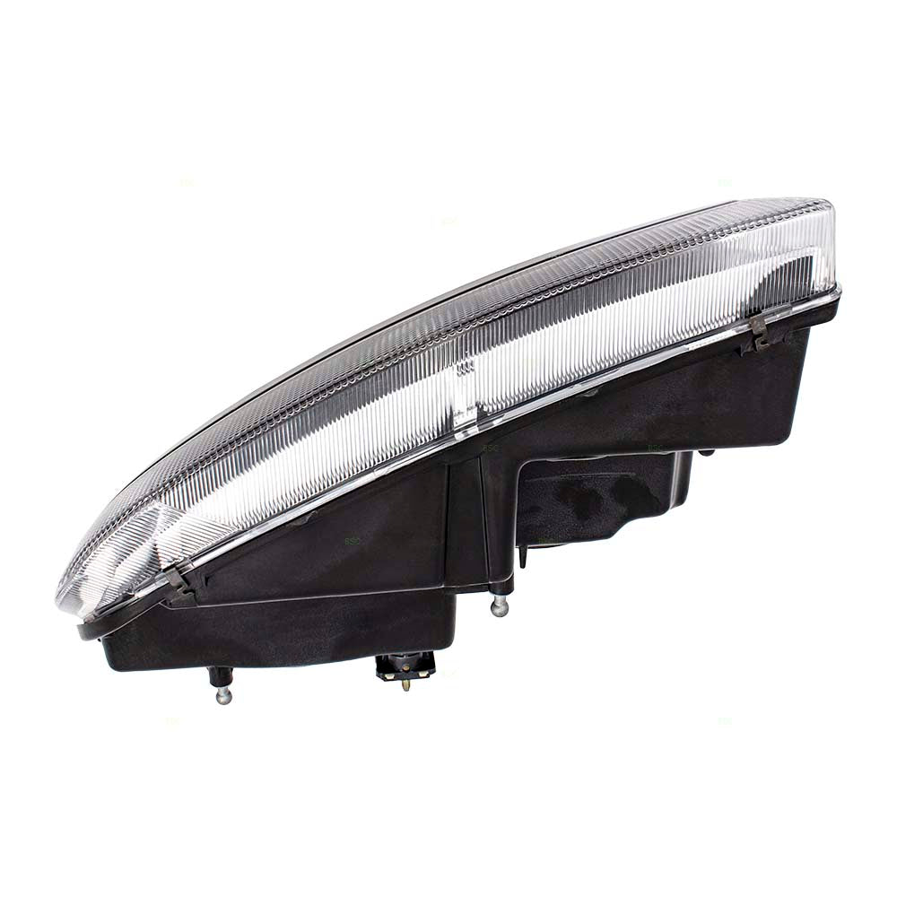 Brock Replacement Passenger Headlight Smoked Bezel with Clear Park Lamp Compatible with 1999-2004 Grand Cherokee 55155128AJ