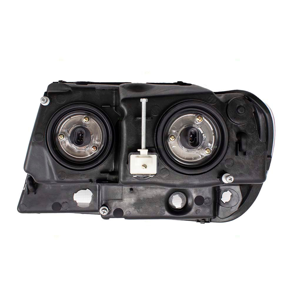 Brock Replacement Passenger Headlight Smoked Bezel with Clear Park Lamp Compatible with 1999-2004 Grand Cherokee 55155128AJ
