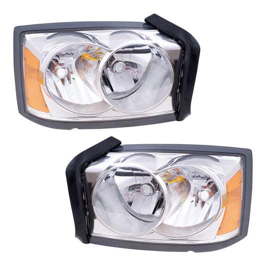 Headlight for 2005-2005 Dakota 55077607AB Set