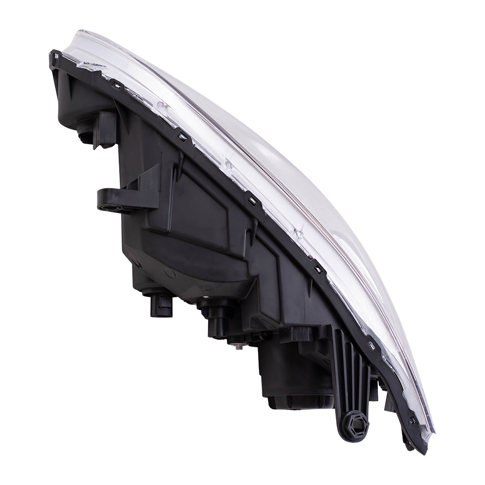 Brock Replacement Passenger Halogen Headlight with Chrome Bezel Compatible with 2011-2014 200 5182590AC
