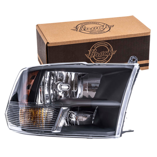 Headlight for 2013-2018 1500 Standard Type w/ Black Bezel 2013-2018 2500 2013-2018 3500 2019-2023 1500 Classic 68270496AE Right