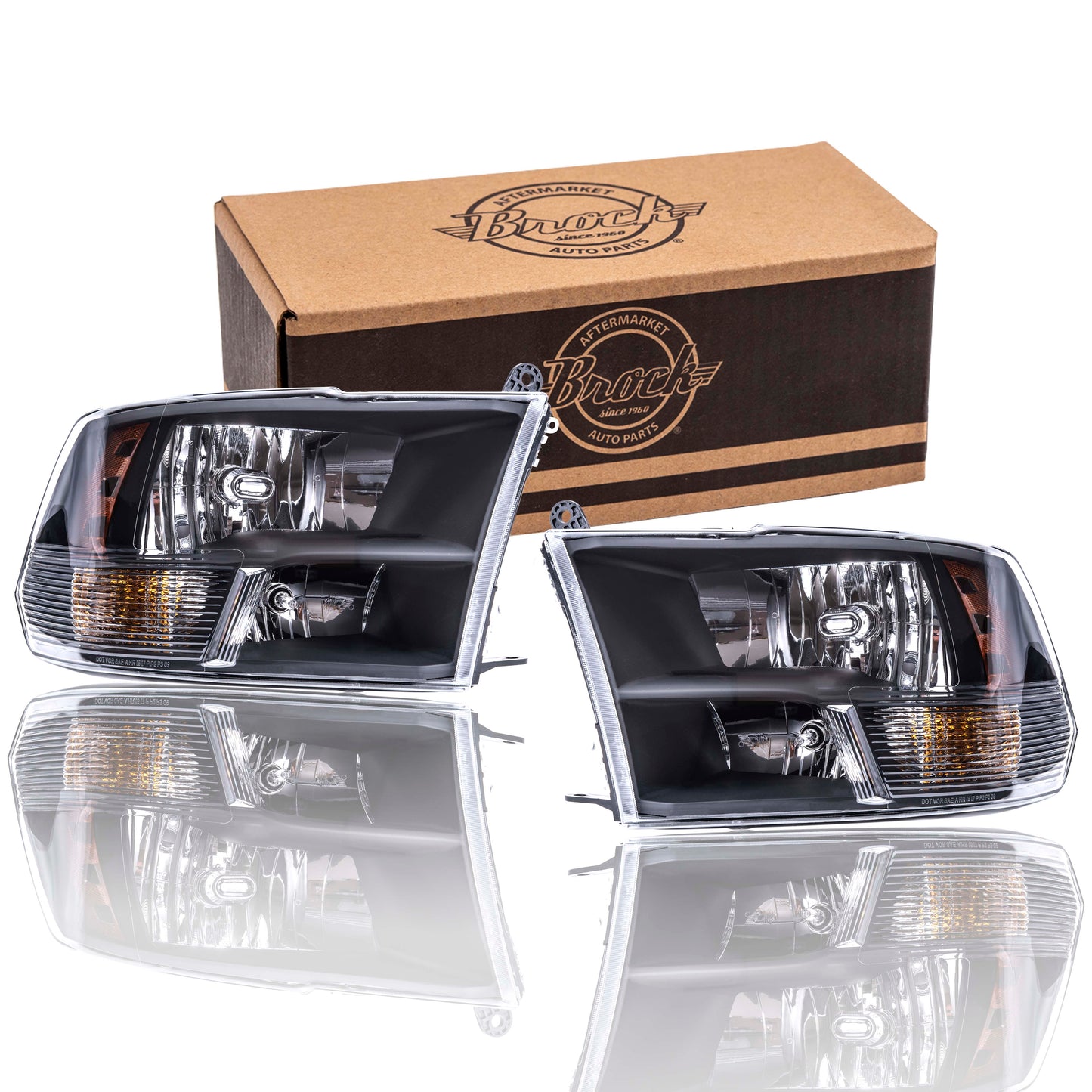 Headlight for 2013-2018 1500 Standard Type w/ Black Bezel 2013-2018 2500 2013-2018 3500 2019-2023 1500 Classic 68270496AE Set